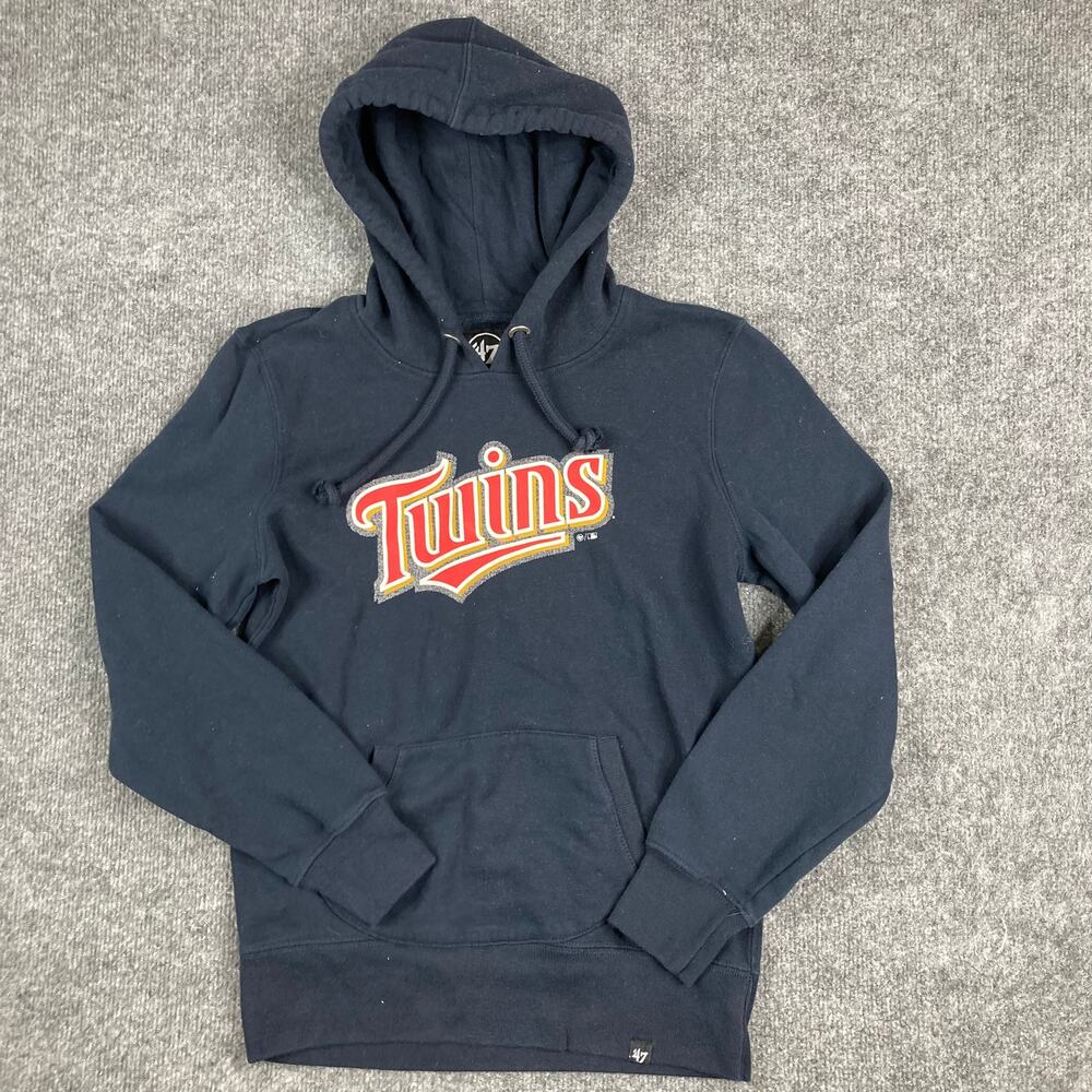 Minnesota Twins Hoodie Womens Size M Navy Blue MLB Logo Pullover '47 Brand